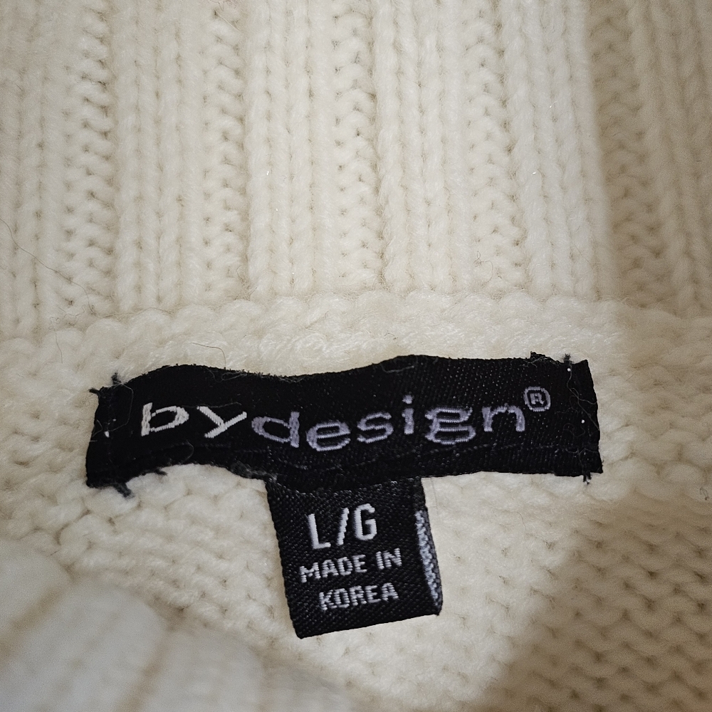 By Design/‎ woman’s/ ivory turtleneck sweater/ L - Picture 2 of 8